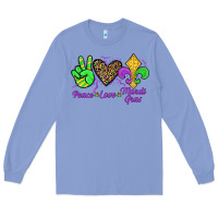 Colony Blue peace love mardi gras Long Sleeve Tee - JahusDesignShop
