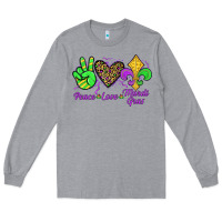Heather Grey peace love mardi gras Long Sleeve Tee - JahusDesignShop