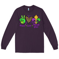 Plum peace love mardi gras Long Sleeve Tee - JahusDesignShop