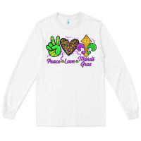 White peace love mardi gras Long Sleeve Tee - JahusDesignShop