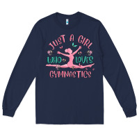 Navy just a girl who loves gymnastics Long Sleeve Tee - MaliasSmallBusiness
