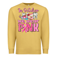 Antique Gold In October We Wear Pink Breast Cancer Awareness Premium Sweatshirt - texasbilliewilder