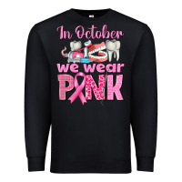 Black In October We Wear Pink Breast Cancer Awareness Premium Sweatshirt - texasbilliewilder
