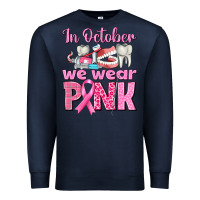 Navy In October We Wear Pink Breast Cancer Awareness Premium Sweatshirt - texasbilliewilder