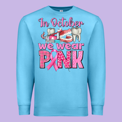 In October We Wear Pink Breast Cancer Awareness Premium Sweatshirt Designed By Texasbilliewilder