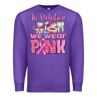 Purple In October We Wear Pink Breast Cancer Awareness Premium Sweatshirt - texasbilliewilder