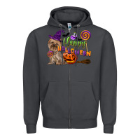 Smoke Happy Halloween With Yorkshire Terrier Dog Zipper Hoodie - LillyAllenDesigns
