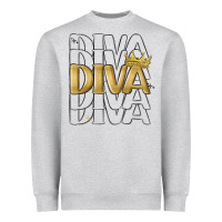 Heather Grey diva Heavyweight Sweatshirt - MaliasSmallBusiness