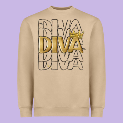 Diva Heavyweight Sweatshirt Designed By Maliassmallbusiness