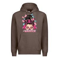 Coffee Warrior Cancer messy bun Cancer Awareness Premium Hoodie - HowdyJamesFarm