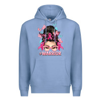 Colony Blue Warrior Cancer messy bun Cancer Awareness Premium Hoodie - HowdyJamesFarm