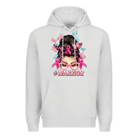 Dove Grey Warrior Cancer messy bun Cancer Awareness Premium Hoodie - HowdyJamesFarm