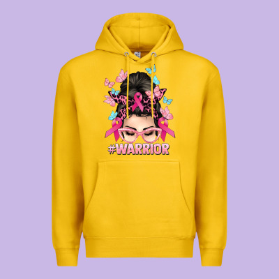 Warrior Cancer Messy Bun Cancer Awareness Premium Hoodie Designed By Howdyjamesfarm