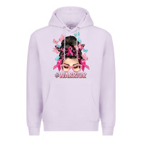 Lilac Warrior Cancer messy bun Cancer Awareness Premium Hoodie - HowdyJamesFarm