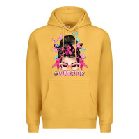 Mustard Warrior Cancer messy bun Cancer Awareness Premium Hoodie - HowdyJamesFarm