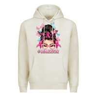 Oatmeal Heather Warrior Cancer messy bun Cancer Awareness Premium Hoodie - HowdyJamesFarm