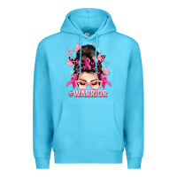 Ocean Blue Warrior Cancer messy bun Cancer Awareness Premium Hoodie - HowdyJamesFarm
