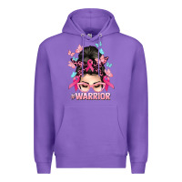 Purple Warrior Cancer messy bun Cancer Awareness Premium Hoodie - HowdyJamesFarm