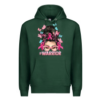 Sports Green Warrior Cancer messy bun Cancer Awareness Premium Hoodie - HowdyJamesFarm