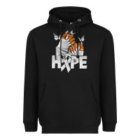 Black hope white ribbon lung cancer nails Heavyweight Hoodie - NancyCooperArtShop