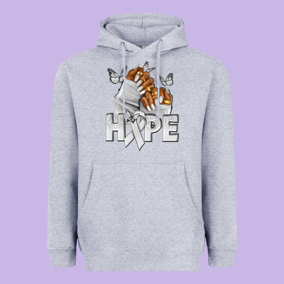 Hope White Ribbon Lung Cancer Nails Heavyweight Hoodie Designed By Nancycooperartshop