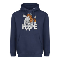 Navy hope white ribbon lung cancer nails Heavyweight Hoodie - NancyCooperArtShop