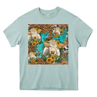 Arona sunflowers charolais cow seamless pattern Heavy Core Tee - HRA Design Shop