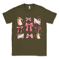 Army Green pink ribbons with rabbits Classic Tee - MaliasSmallBusiness