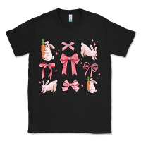 Black pink ribbons with rabbits Classic Tee - MaliasSmallBusiness