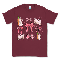 Burgundy pink ribbons with rabbits Classic Tee - MaliasSmallBusiness