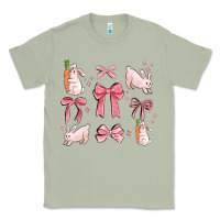 Matcha pink ribbons with rabbits Classic Tee - MaliasSmallBusiness