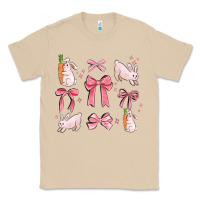 Mushroom pink ribbons with rabbits Classic Tee - MaliasSmallBusiness