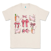 Natural pink ribbons with rabbits Classic Tee - MaliasSmallBusiness