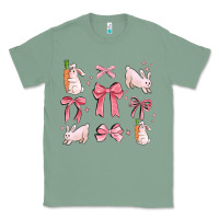 Sage pink ribbons with rabbits Classic Tee - MaliasSmallBusiness