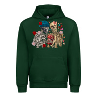 Forest Green Skeleton couple Valentine's Day Urban Hoodie - FaDigitalArtStudio