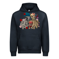 Navy Skeleton couple Valentine's Day Urban Hoodie - FaDigitalArtStudio
