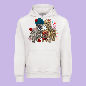 Skeleton Couple Valentine's Day Urban Hoodie Designed By Fadigitalartstudio
