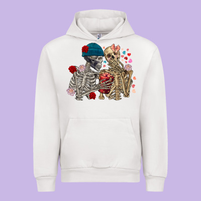 Skeleton Couple Valentine's Day Urban Hoodie Designed By Fadigitalartstudio