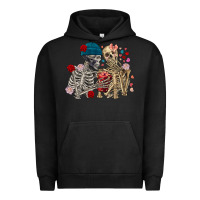 Pigment Black Skeleton couple Valentine's Day Urban Hoodie - FaDigitalArtStudio