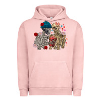 Pigment Salmon Skeleton couple Valentine's Day Urban Hoodie - FaDigitalArtStudio