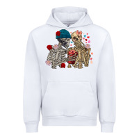 White Skeleton couple Valentine's Day Urban Hoodie - FaDigitalArtStudio