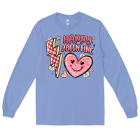 Colony Blue happy valentine heart Long Sleeve Tee - MaliasSmallBusiness