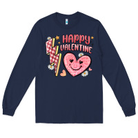 Navy happy valentine heart Long Sleeve Tee - MaliasSmallBusiness