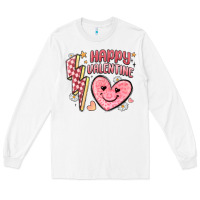 White happy valentine heart Long Sleeve Tee - MaliasSmallBusiness
