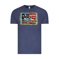 Vintage Denim flag cactus horseshoe Vintage Tee - AdoDesignShop