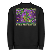 Black mardi gras fleur de lis Heavyweight Sweatshirt - MaliasSmallBusiness