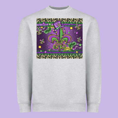 Mardi Gras Fleur De Lis Heavyweight Sweatshirt Designed By Maliassmallbusiness