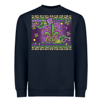 Navy mardi gras fleur de lis Heavyweight Sweatshirt - MaliasSmallBusiness