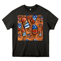 Asphalt patriotic popsicles seamless pattern Heavy Core Tee - HRA Design Shop