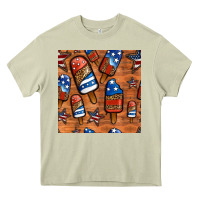 Mossy patriotic popsicles seamless pattern Heavy Core Tee - HRA Design Shop